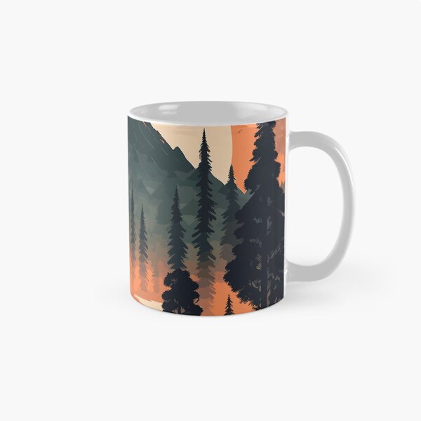 Item preview, Foggy forest and mountains under the moonlight designed and sold by elearah1.