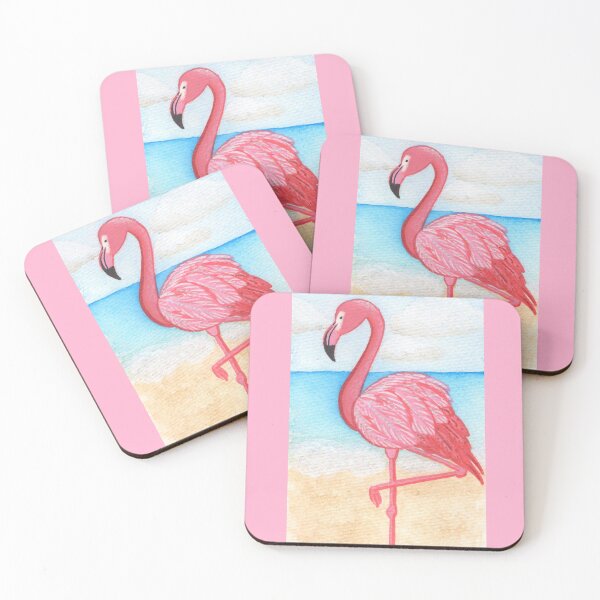Artikelvorschau, Flamingo in Aquarell und Gouache entworfen und verkauft von NashTheArtist.