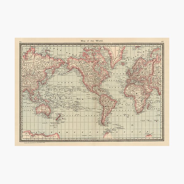 Item preview, Vintage Map of the World (1885) designed and sold by BravuraMedia.