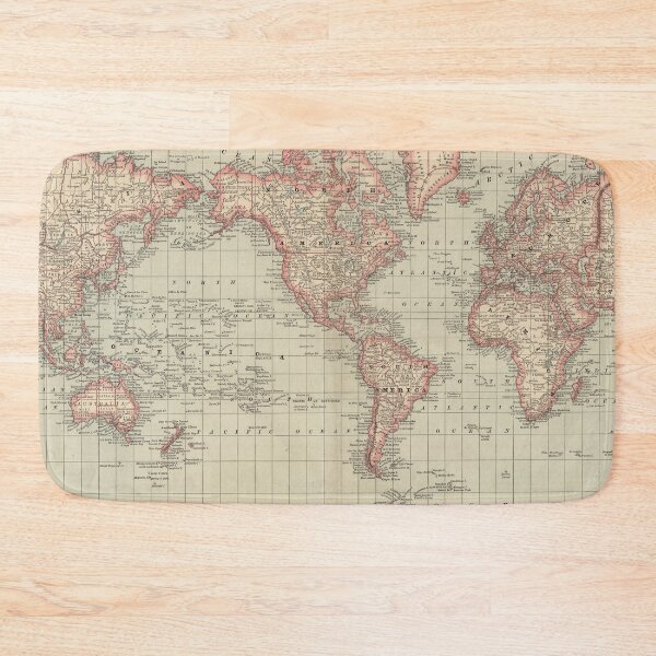 Item preview, Vintage Map of the World (1885) designed and sold by BravuraMedia.