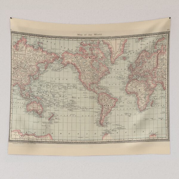 Item preview, Vintage Map of the World (1885) designed and sold by BravuraMedia.