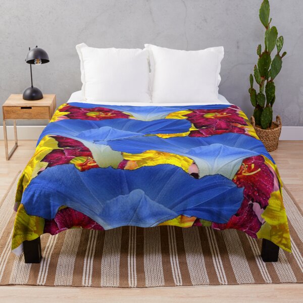 Item preview, BLUE MORNING GLORY FLOWERS LILY GARDEN ART PATTERN ART designed and sold by sharlesart.