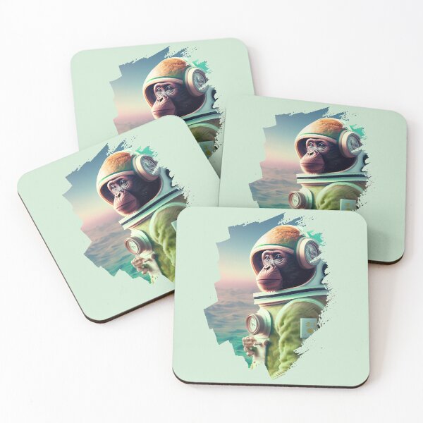 Item preview, Space Monkey Astronaut - Green Planet Landscape - Universe Explorer designed and sold by monkeybusiness.pt.
