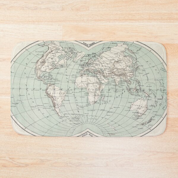 Item preview, Vintage Map of The World (1888) designed and sold by BravuraMedia.