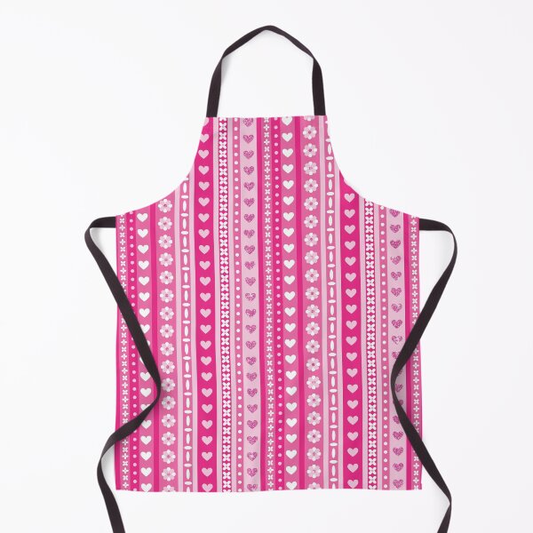 Item preview, Cute Hot Pink Hearts n Flowers Stripes Pattern designed and sold by ClaudiaFlores.
