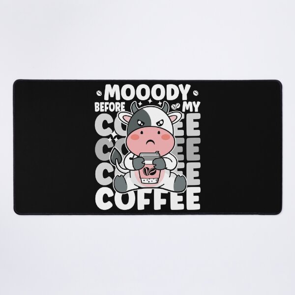Item preview, Mooody Before My Coffee| Cute Moody Cow with Coffee - Black designed and sold by PearlMoonGrapes.