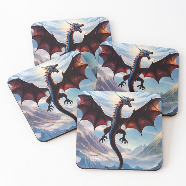 Item preview, Red Dragon Flying Over Mountains designed and sold by AuroraSpringer.