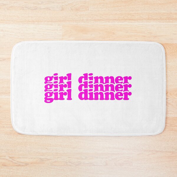 Item preview, girl dinner hot pink text design designed and sold by EmeraldeaArt.