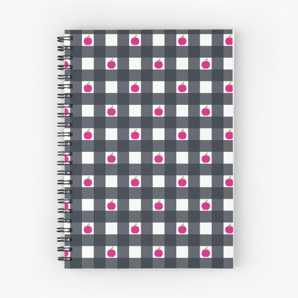 Item preview, Apple Checks - black and white with Barbie Pink designed and sold by Una Somerville.