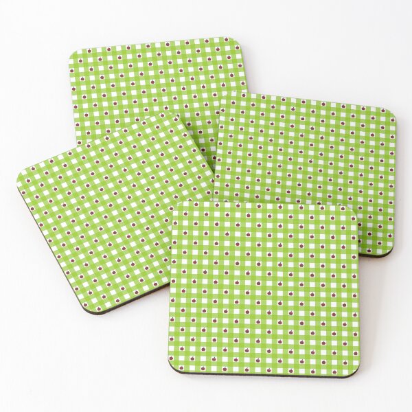 Item preview, Apple Checks - verde brillante y blanco designed and sold by Una Somerville.