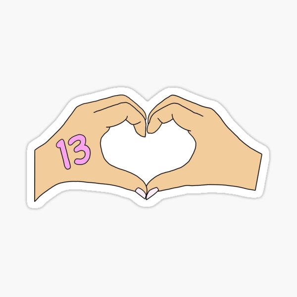 Taylor Swift Hand Heart 13 Sticker For Sale By Aurorazdesign Redbubble