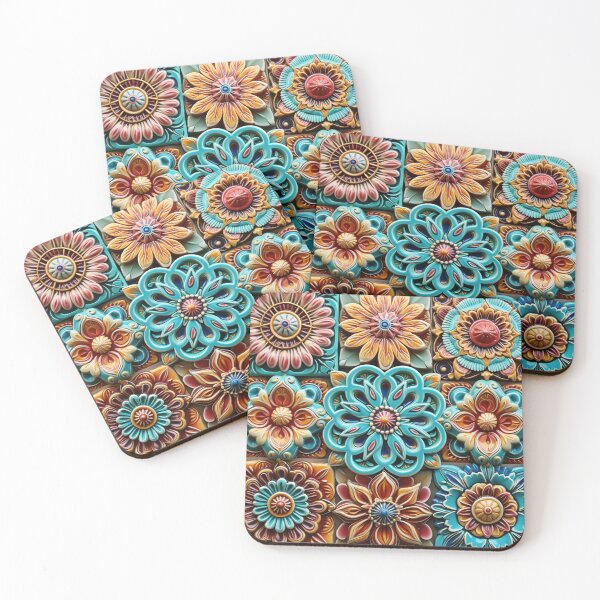 Item preview, 3D Vibrant Colorful Mandala Boho Flowers Pattern designed and sold by Lamarcy.
