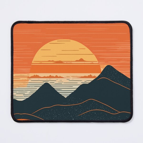 Item preview, Retro Orange Sunset on the Shore designed and sold by elearah1.