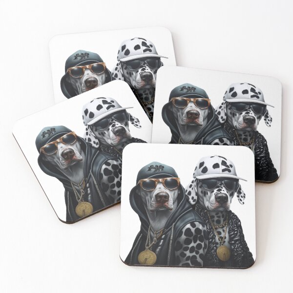 Item preview, Two funny dogs with caps and glasses designed and sold by Dreamtodream.