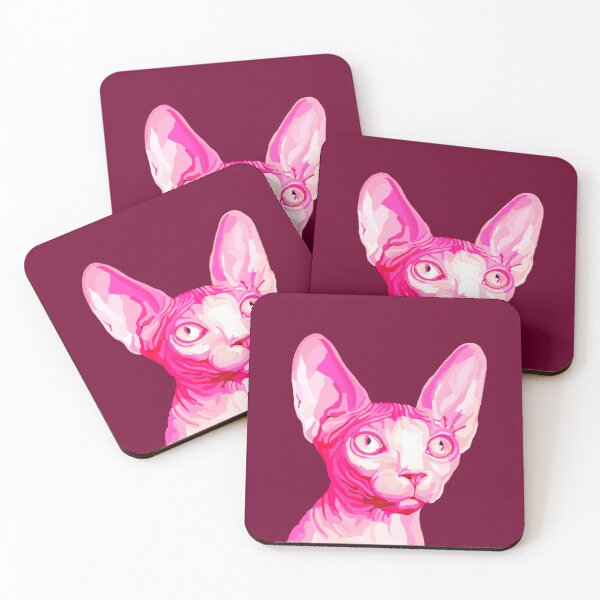 Item preview, Pink Hairless Sphynx Cat Portrait designed and sold by Deborah Camp.