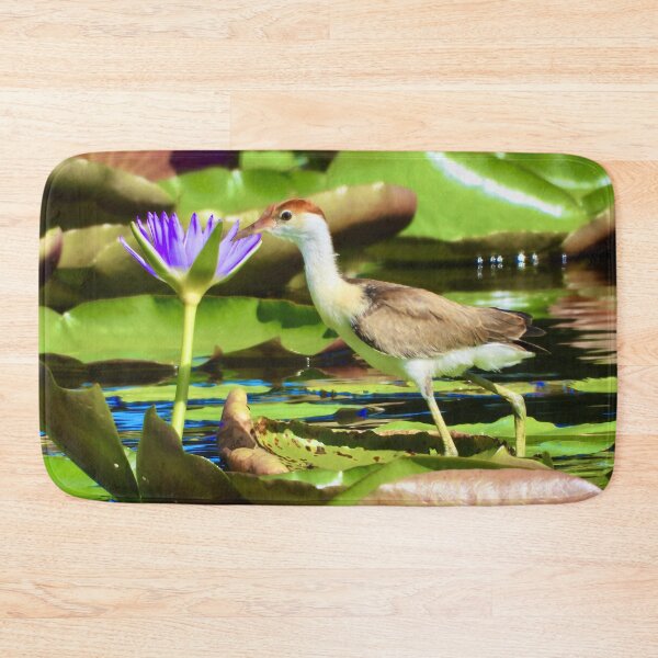 Item preview, Comb-Crested Jacana on lily pads designed and sold by Mark Grimsley.