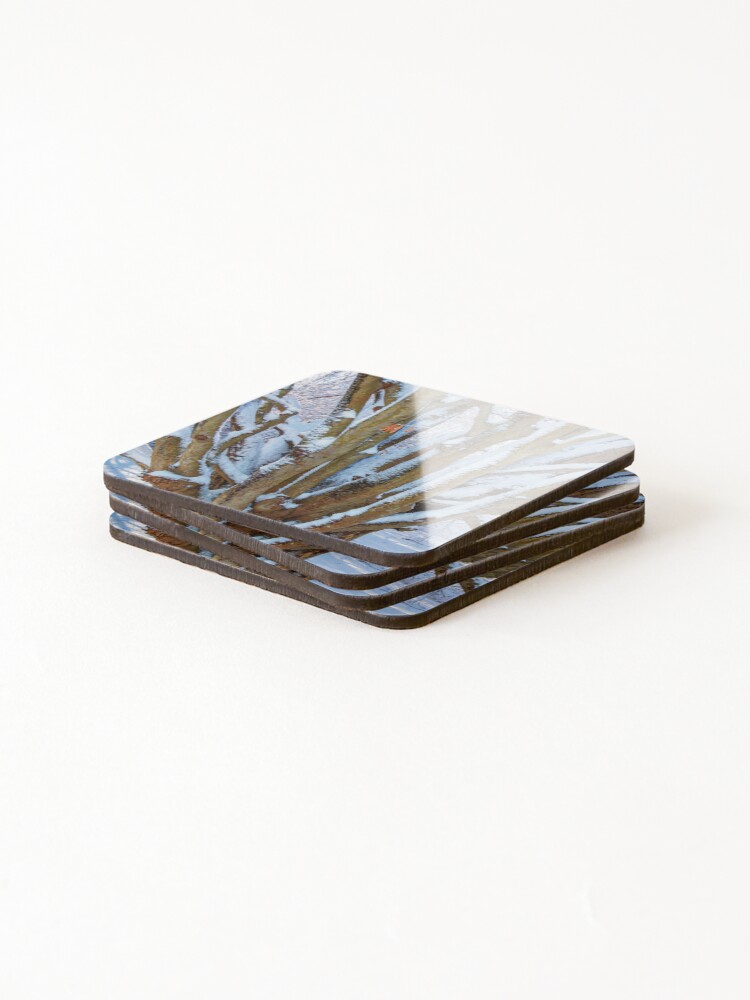 Thumbnail 4 of 5, Coasters (Set of 4), Snow Tree Abstract designed and sold by Ruthie33.