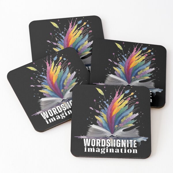 Item preview, Open book - Words ignite imagination in white font designed and sold by GediaPrints.