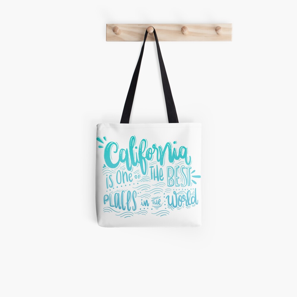 California - Once of the best places in the world! Calligraphic hand writing Tote Bag
