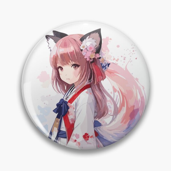 Item preview, Kawaii baby in Kitsune fox kimono designed and sold by CatCoconut-Art.