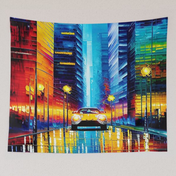 Item preview, Drive through the Big City designed and sold by ArtFactoryAI.