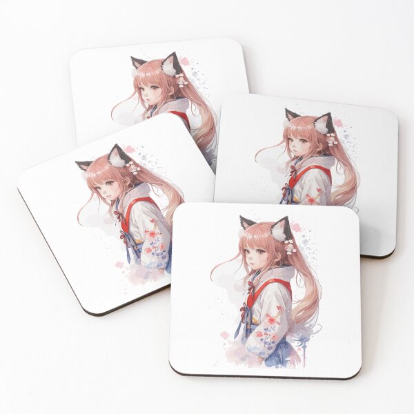 Item preview, Kawaii baby in Kitsune fox kimono designed and sold by CatCoconut-Art.