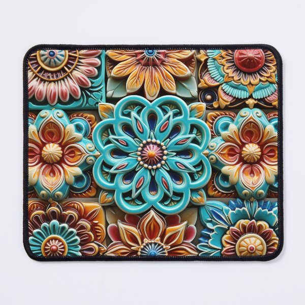 Item preview, 3D Vibrant Colorful Mandala Boho Flowers Pattern designed and sold by Lamarcy.