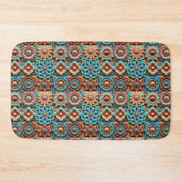 Item preview, 3D Vibrant Colorful Mandala Boho Flowers Pattern designed and sold by Lamarcy.