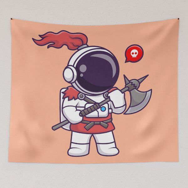 Item preview, Cosmic Adventurer: Cute Astronaut Knight and Viking - Cartoon Vector Icon Illustration designed and sold by hjian8219.