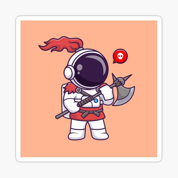 Artikel-Vorschau von Kosmischer Abenteurer: Niedlicher Astronautenritter und Wikinger – Cartoon-Vektor-Symbol-Illustration, designt und verkauft von hjian8219.