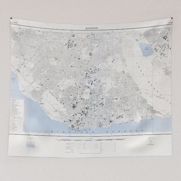 Item preview, Vintage Kingston Jamaica Map (1962) designed and sold by BravuraMedia.