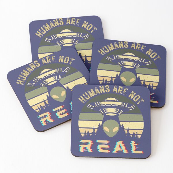 Item preview, Humans are not REAL funny retro Alien UFO abduction designed and sold by LoveYaToo.
