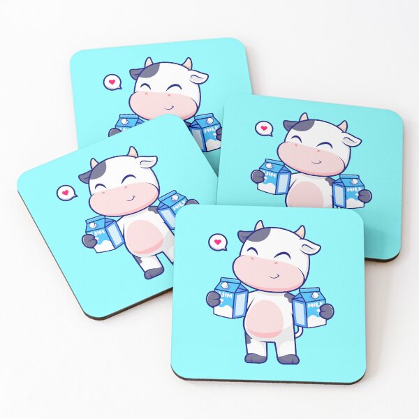 Item preview, Dairy Delight: Cute Cow Holding Milk - Cartoon Vector Icon Illustration designed and sold by hjian8219.