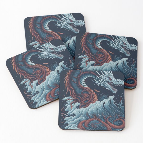Item preview, Ocean Japanese Nature Dragon Fantasy Art designed and sold by druidwolfart.
