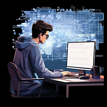 Artwork thumbnail, Programmer coder - developer programming coding by Mateusz Majcherek