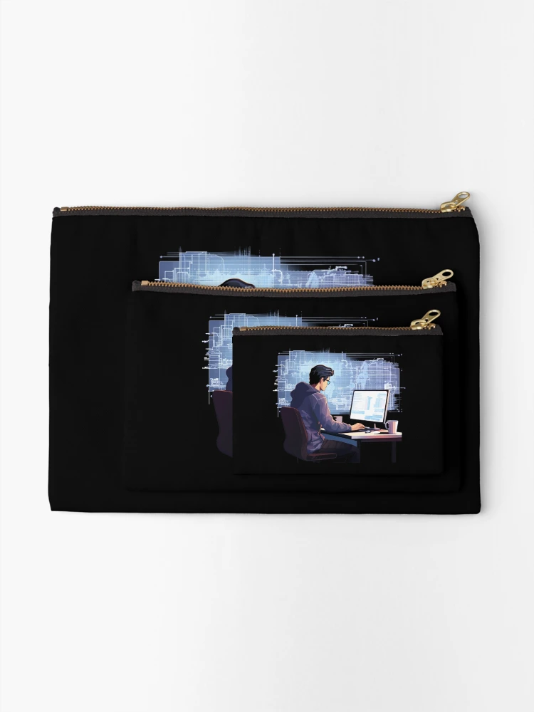 Thumbnail 2 of 4, Zipper Pouch, Programmer coder - developer programming coding designed and sold by Mateusz Majcherek.