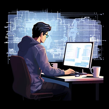 Artwork thumbnail, Programmer coder - developer programming coding by Mateusz Majcherek