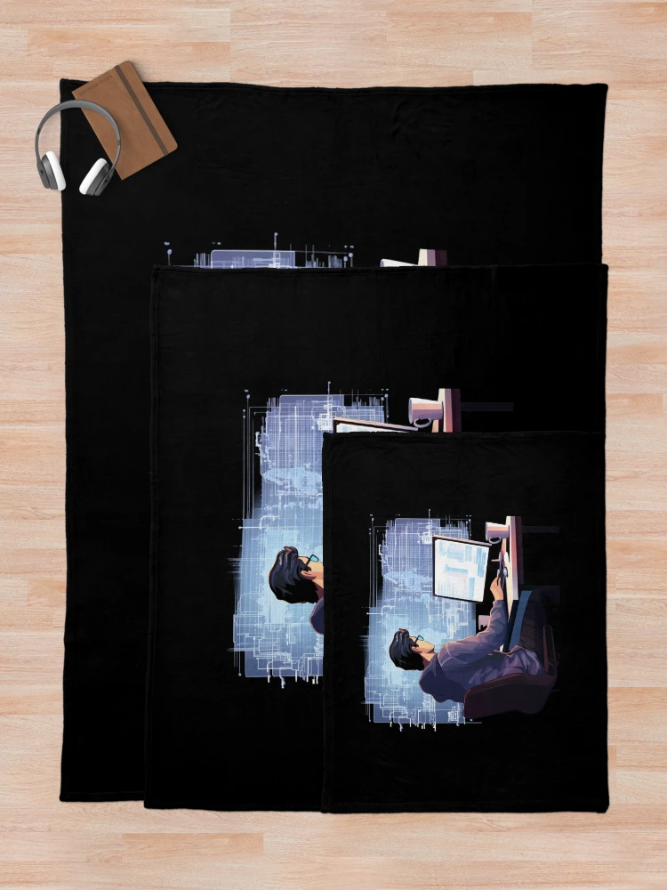 Thumbnail 5 of 6, Throw Blanket, Programmer coder - developer programming coding designed and sold by Mateusz Majcherek.