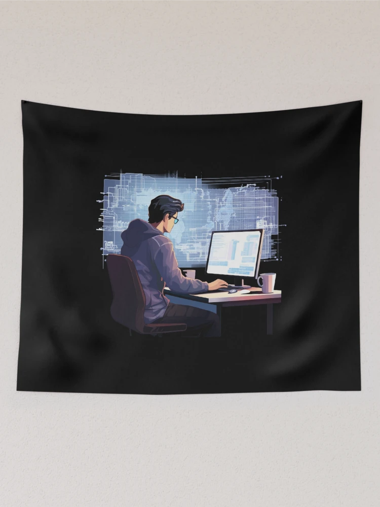 Thumbnail 2 of 3, Tapestry, Programmer coder - developer programming coding designed and sold by Mateusz Majcherek.