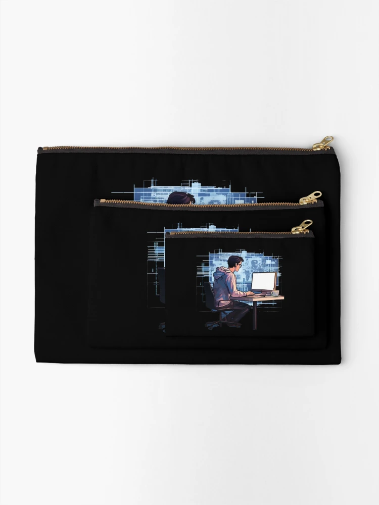 Thumbnail 2 of 4, Zipper Pouch, Programmer coder - developer programming coding designed and sold by Mateusz Majcherek.