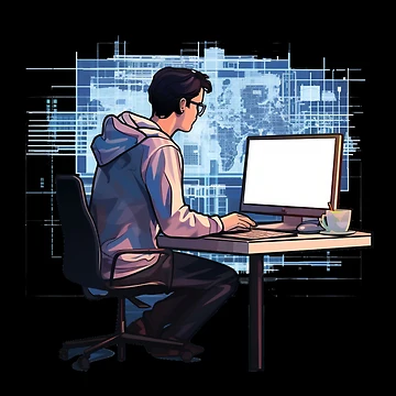 Artwork thumbnail, Programmer coder - developer programming coding by Mateusz Majcherek