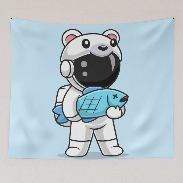 Item preview, Arctic Explorer: Cute Astronaut in Polar Bear Costume - Cartoon Vector Icon Illustration designed and sold by hjian8219.