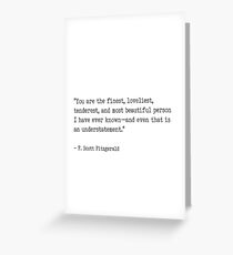 F. Scott Fitzgerald quote Greeting Card