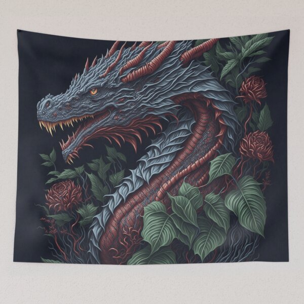 Item preview, Flowers Nature Dragon Fantasy Art designed and sold by druidwolfart.