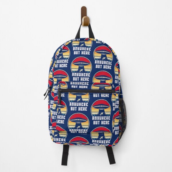 Item preview, ANYWHERE BUT HERE  funny retro Alien UFO abduction EARTH designed and sold by LoveYaToo.