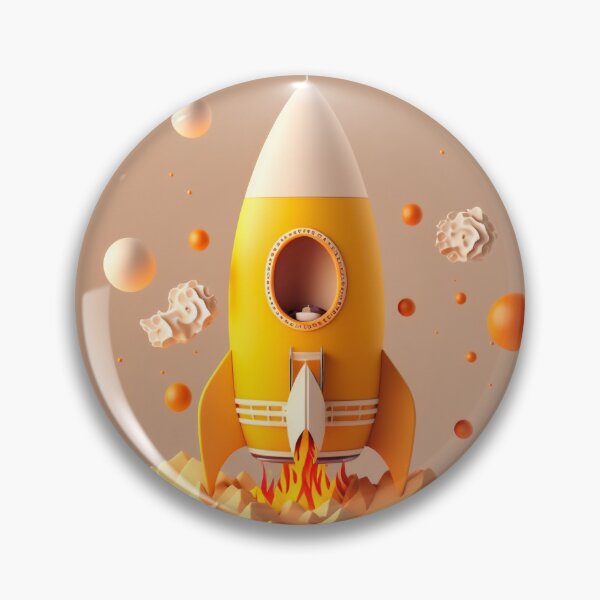 Item preview, Cosmic Journey: Abstract Yellow Rocket Ship - Cartoon Style designed and sold by hjian8219.