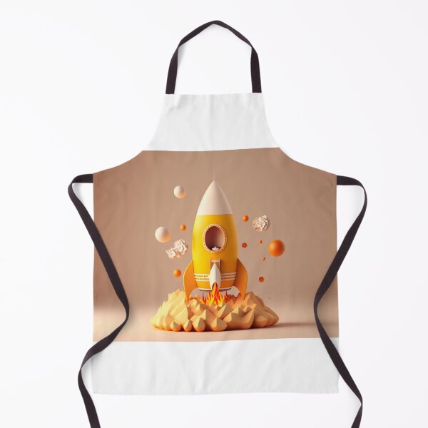 Item preview, Cosmic Journey: Abstract Yellow Rocket Ship - Cartoon Style designed and sold by hjian8219.