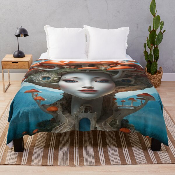 Item preview, Psychedelic Mushroom Portraits: A Trippy Delight 6 designed and sold by TheTechnoCanvas.