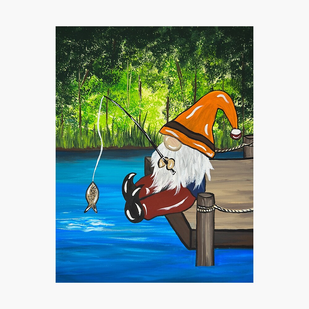 Fishing Gnome – Painting Tutorial – Art by Karen Wolfe
