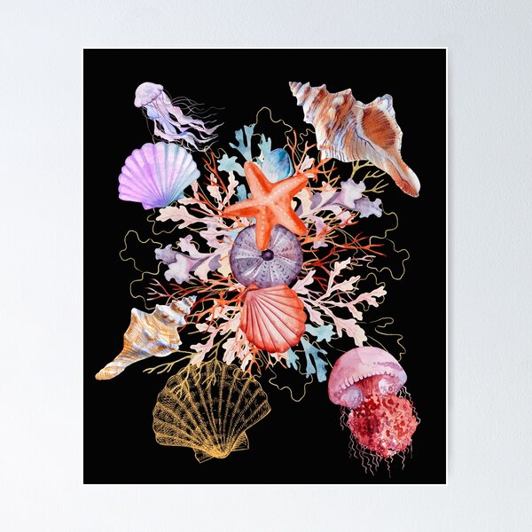 Artikel-Vorschau von Helle Korallen unter dem farbenfrohen Design des Meeres, designt und verkauft von EarthArtDesigns.